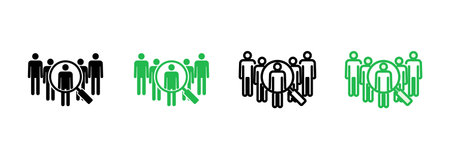 Hiring icon set. Search job vacancy icon. Human resources concept. Recruitmentのイラスト素材