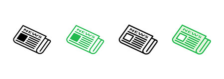 Newspaper icon set. news paper vector signのイラスト素材