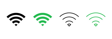 Wifi icon set. signal vector icon. Wireless  icon vectorのイラスト素材