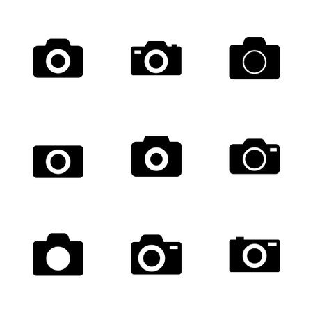 Camera icon set. photo camera icon. camera photography icon.のイラスト素材