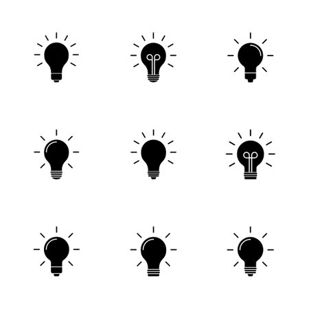 Lamp icon set. Light bulb icon vector. idea symbol.のイラスト素材