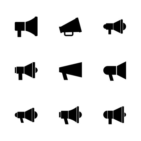 Megaphone icon set. Loudspeaker icon vector.のイラスト素材