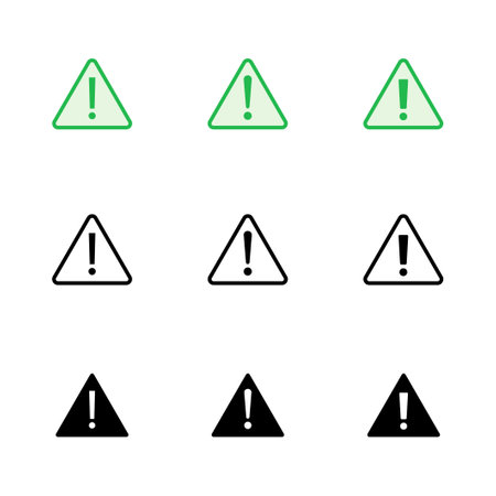 Exclamation danger sign. attention sign icon set. Hazard warning attention signのイラスト素材