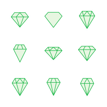 Diamond icon set. diamond gems vector icon.のイラスト素材