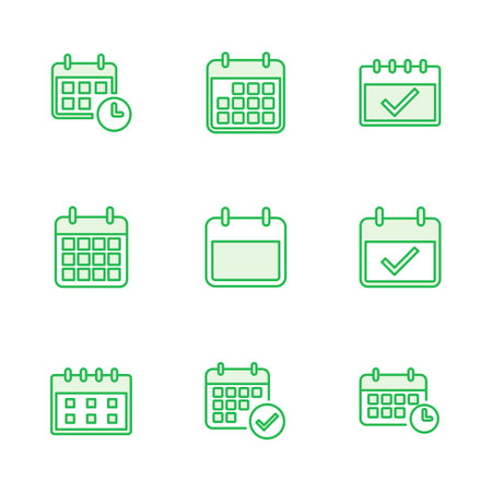 Calendar icon set. Calender symbol. calendar vector iconのイラスト素材