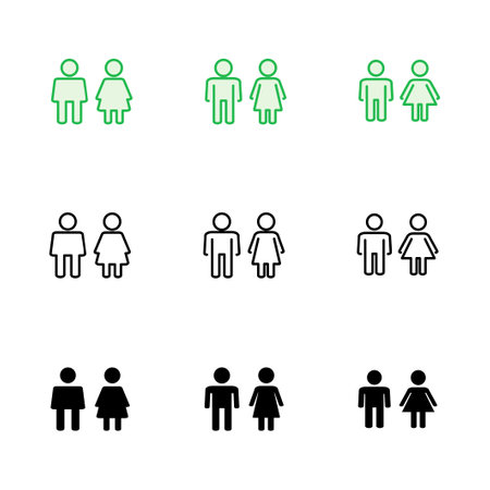 Man and woman icon set. male and female symbolのイラスト素材