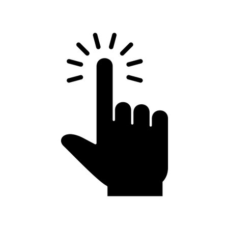 Hand click icon vector. pointer icon vector. hand cursor icon vectorのイラスト素材