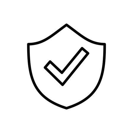 Shield check mark  icon vector. Protection approve sign. Safe icon vectorのイラスト素材