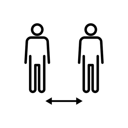 Social distance icon vector. social distancing icon. self quarantine signのイラスト素材