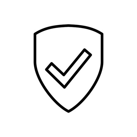 Shield check mark  icon vector. Protection approve sign. Safe icon vectorのイラスト素材