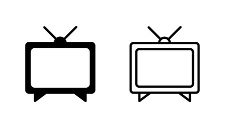 Tv icon set. television icon vectorのイラスト素材
