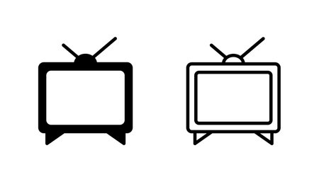 Tv icon set. television icon vectorのイラスト素材