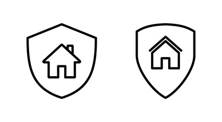 Home insurance icon set. home protection iconのイラスト素材