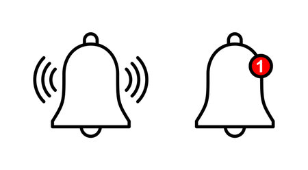 Bell Icon set. Notification icon for your web site designのイラスト素材