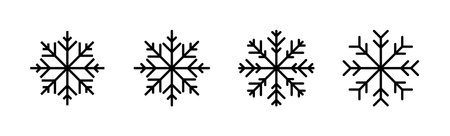 Snow icon set. snowflake icon vectorのイラスト素材