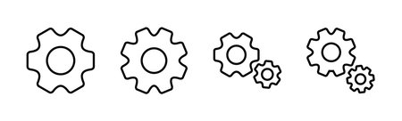 setting Icon set. Cog settings Icon Symbolのイラスト素材