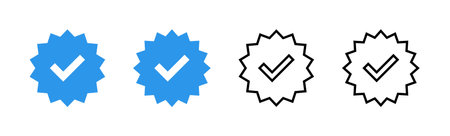 verified icon set. verification check mark. approved icon