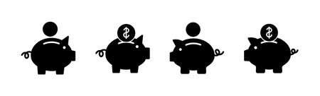 Piggy bank icon vector. piggy money iconのイラスト素材