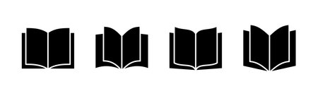 Book icon set. open book icon vector. ebook iconのイラスト素材