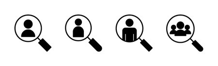 Hiring icon set. Search job vacancy icon. Human resources concept. Recruitmentのイラスト素材