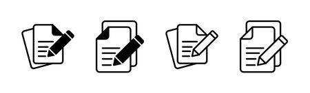 Note icon set. notepad icon vector. edit file. write iconのイラスト素材