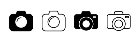 Camera icon set. photo camera icon. camera photography icon.のイラスト素材