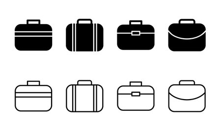 Briefcase icon set. suitcase icon. luggage symbol.のイラスト素材