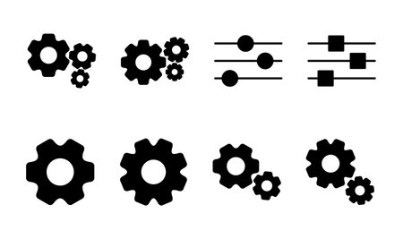 setting Icon set. Cog settings Icon Symbolのイラスト素材