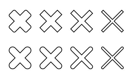 Close icon set. Delete icon vector. cross signのイラスト素材