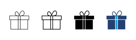 Gift icon set. gift vector icon. birthday giftのイラスト素材