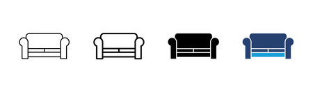 Sofa icon set. sofa icon illustrationのイラスト素材