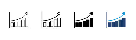 Growing graph Icon set. Chart icon. diagram iconのイラスト素材