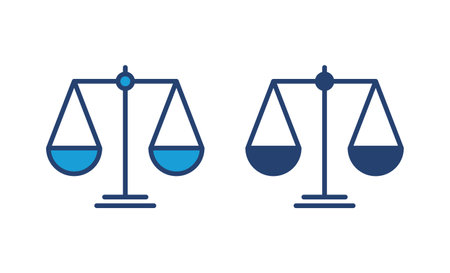 Scales icon vector. Law scale icon. Scales vector icon. Justiceのイラスト素材