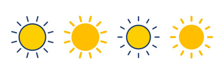 Sun icon vector. Brightness Icon vectorのイラスト素材