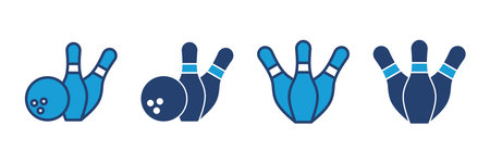 Bowling icon vector. bowling ball and pin icon. bowling pinsのイラスト素材