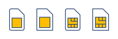 Sim card icon vector. dual sim card icon vectorのイラスト素材