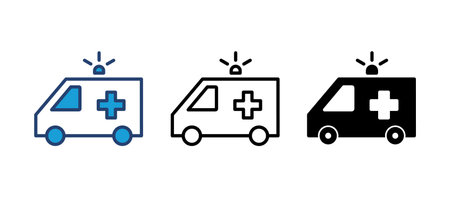Ambulance icon vector. ambulance truck icon vector. ambulance carのイラスト素材