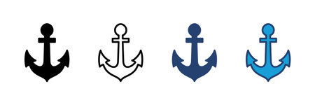 Anchor icon vector. Anchor symbol logo. Anchor marine icon.のイラスト素材