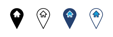 address icon vector. home location icon vectorのイラスト素材