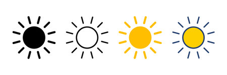 Sun icon vector. Brightness Icon vectorのイラスト素材