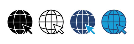 Web icon vector. go to web icon. web click iconのイラスト素材