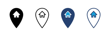 address icon vector. home location icon vectorのイラスト素材