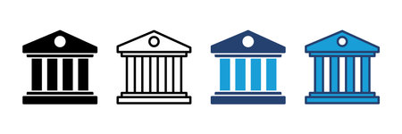 Bank icon vector. bank vector icon, museum, universityのイラスト素材