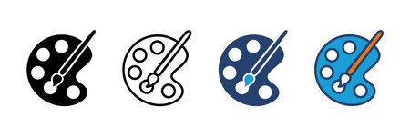 Paint icon vector. paint brush icon vector. paint roller icon vectorのイラスト素材