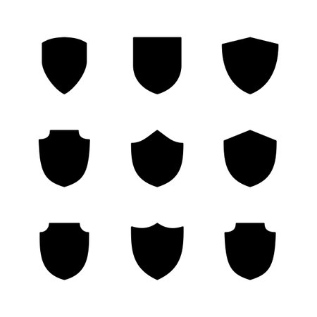 Shield icon set. Protection icon vector. Security vector iconのイラスト素材