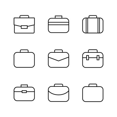 Briefcase icon set. suitcase icon. luggage symbol.のイラスト素材