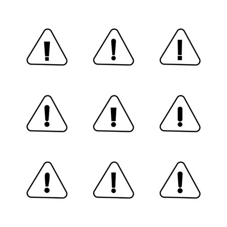Danger sign. attention sign icon set. Hazard warning attention signのイラスト素材