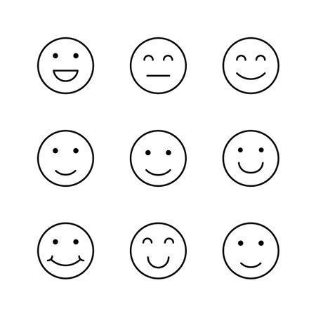 smile icon set. smile emoticon icon. feedbackのイラスト素材