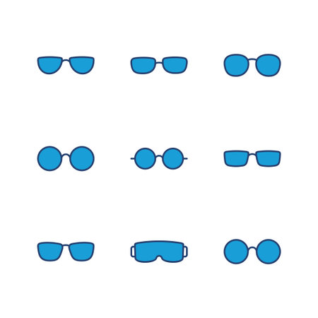 Glasses icon set. Glasses vector iconのイラスト素材