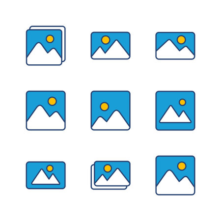 Picture icon set. photo gallery icon symbol